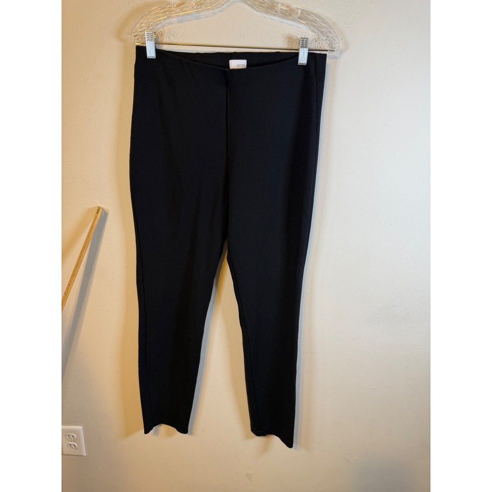 ecru Womens Pull On Ponte Pants Stretch Slim Leg Black Size L